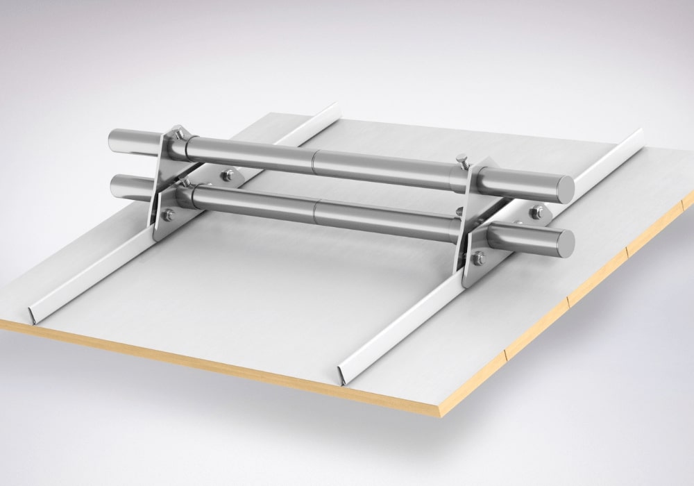 Dvojrúrková konzola sneholamu pre falcovanú krytinu prírodný hliník LAMINA PREŠOV