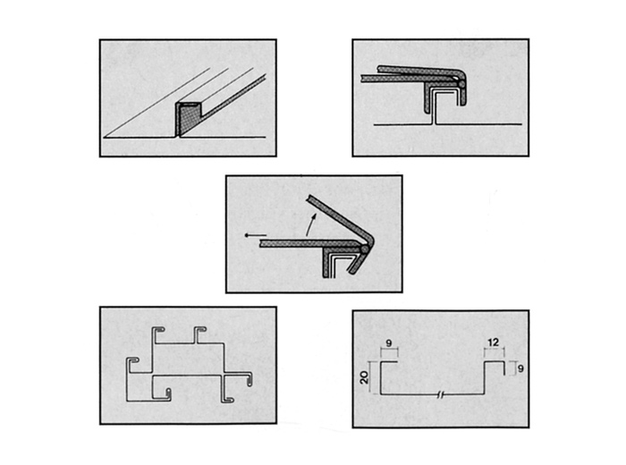 Zatvárač stojatých falcov STUBAI 220 mm